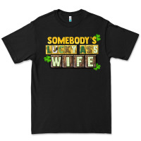 Black St. Patrick's Somebody's lucky ass wife Premium Tee - CowGirlArtShop