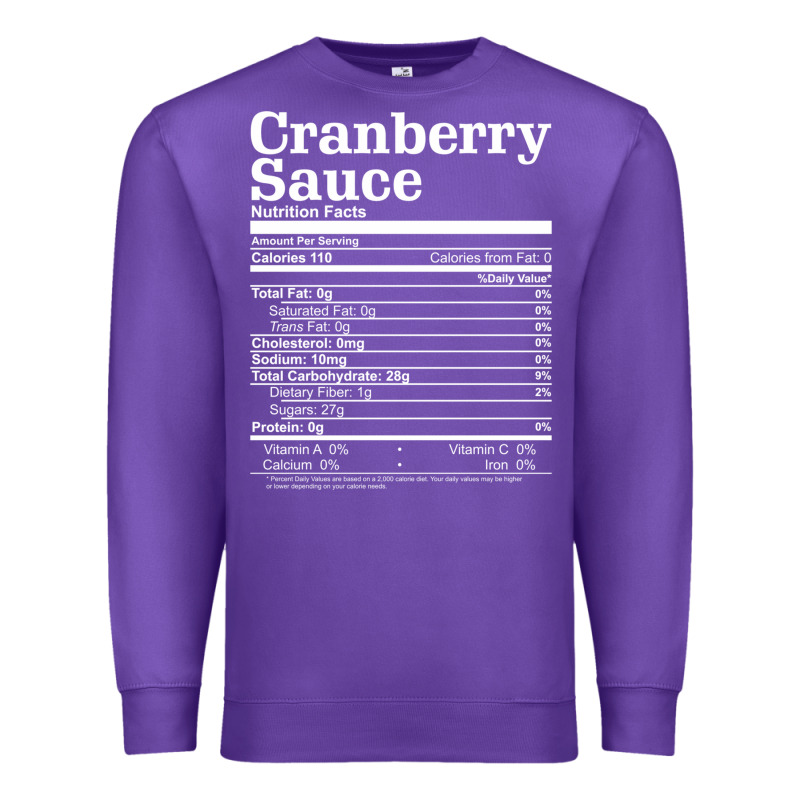 Cranberry Sauce Nutrition Facts Funny Thanksgiving Christmas Food Nutr Premium Sweatshirt by linhVisuals | Teevron