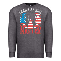 Charcoal Heather crawfish boil master american  flag us big red lobster design Premium Sweatshirt - linhVisuals