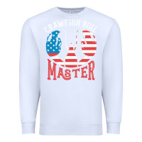 White crawfish boil master american  flag us big red lobster design Premium Sweatshirt - linhVisuals