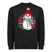 Black grey christmas snowman Heavyweight Sweatshirt - JahusDesignShop