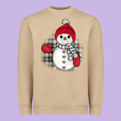 Grey Christmas Snowman Heavyweight Sweatshirt Designed By Jahusdesignshop