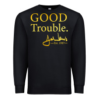 Black good trouble john lewis signature Premium Sweatshirt - linhVisuals