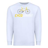 White cycologist funny cycling and bicycle sport design cycler humor gift bi Premium Sweatshirt - linhVisuals