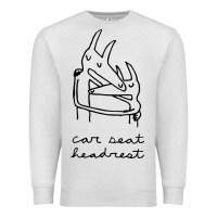 Oatmeal Heather Car Seat Headrest Premium Sweatshirt - linhVisuals