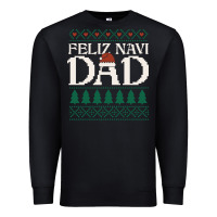 Black feliz navi dad ugly christmas sweater funny spanish xmas pun gift for Premium Sweatshirt - linhVisuals