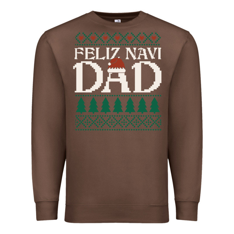 Feliz Navi Dad Ugly Christmas Sweater Funny Spanish Xmas Pun Gift For Premium Sweatshirt by linhVisuals | Teevron