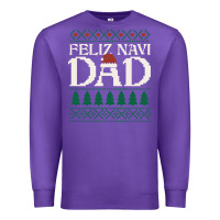 Purple feliz navi dad ugly christmas sweater funny spanish xmas pun gift for Premium Sweatshirt - linhVisuals
