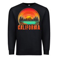 Black california t  shirt california sunset vintage trees scenery t  shirt Premium Sweatshirt - linhVisuals