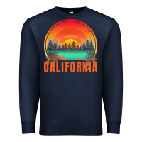 Navy california t  shirt california sunset vintage trees scenery t  shirt Premium Sweatshirt - linhVisuals