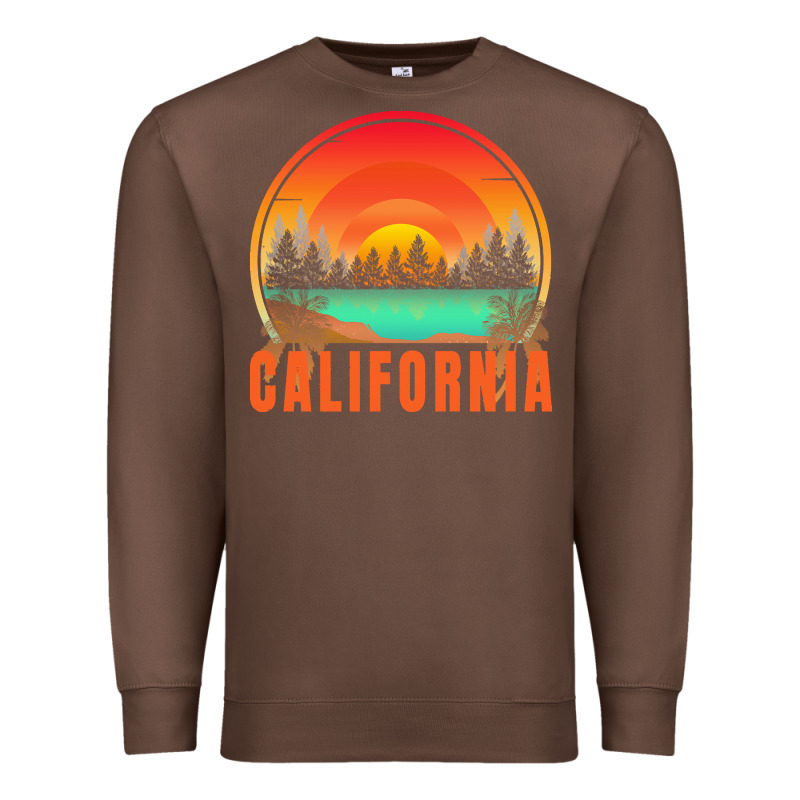 California T  Shirt California Sunset Vintage Trees Scenery T  Shirt Premium Sweatshirt by linhVisuals | Teevron