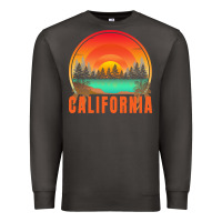 Smoke california t  shirt california sunset vintage trees scenery t  shirt Premium Sweatshirt - linhVisuals