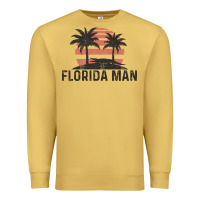 Antique Gold florida man state funny meme vintage palm trees and sunset retro sun Premium Sweatshirt - linhVisuals