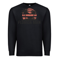 Black florida man state funny meme vintage palm trees and sunset retro sun Premium Sweatshirt - linhVisuals