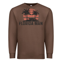 Chestnut florida man state funny meme vintage palm trees and sunset retro sun Premium Sweatshirt - linhVisuals