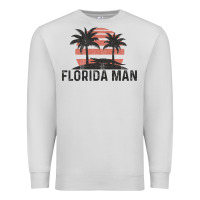 Dove Grey florida man state funny meme vintage palm trees and sunset retro sun Premium Sweatshirt - linhVisuals