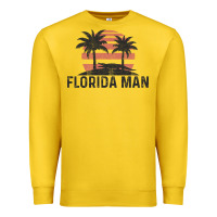 Lemon florida man state funny meme vintage palm trees and sunset retro sun Premium Sweatshirt - linhVisuals
