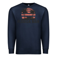 Navy florida man state funny meme vintage palm trees and sunset retro sun Premium Sweatshirt - linhVisuals