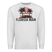 Oatmeal Heather florida man state funny meme vintage palm trees and sunset retro sun Premium Sweatshirt - linhVisuals