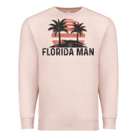 Pale Pink florida man state funny meme vintage palm trees and sunset retro sun Premium Sweatshirt - linhVisuals