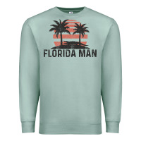 Seafoam florida man state funny meme vintage palm trees and sunset retro sun Premium Sweatshirt - linhVisuals