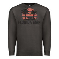 Smoke florida man state funny meme vintage palm trees and sunset retro sun Premium Sweatshirt - linhVisuals