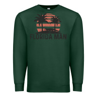 Sports Green florida man state funny meme vintage palm trees and sunset retro sun Premium Sweatshirt - linhVisuals