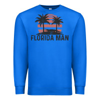 True Royal florida man state funny meme vintage palm trees and sunset retro sun Premium Sweatshirt - linhVisuals