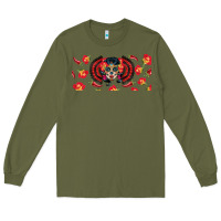 Army Green sugar skull rose libbey glass Long Sleeve Tee - BundleAndBundleShop