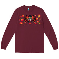 Burgundy sugar skull rose libbey glass Long Sleeve Tee - BundleAndBundleShop