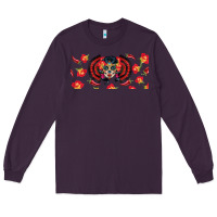 Plum sugar skull rose libbey glass Long Sleeve Tee - BundleAndBundleShop