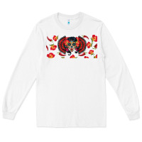 White sugar skull rose libbey glass Long Sleeve Tee - BundleAndBundleShop