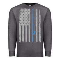 Charcoal Heather fishing american flag vintage fishing rod patriotic 4ht of july gift f Premium Sweatshirt - linhVisuals