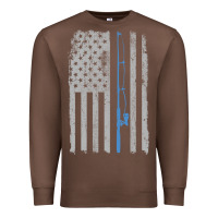 Chestnut fishing american flag vintage fishing rod patriotic 4ht of july gift f Premium Sweatshirt - linhVisuals