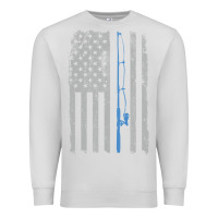Dove Grey fishing american flag vintage fishing rod patriotic 4ht of july gift f Premium Sweatshirt - linhVisuals