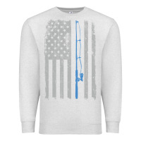 Oatmeal Heather fishing american flag vintage fishing rod patriotic 4ht of july gift f Premium Sweatshirt - linhVisuals