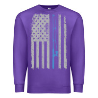 Purple fishing american flag vintage fishing rod patriotic 4ht of july gift f Premium Sweatshirt - linhVisuals