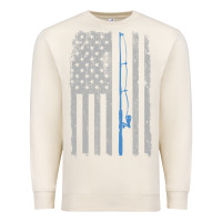 Sandshell fishing american flag vintage fishing rod patriotic 4ht of july gift f Premium Sweatshirt - linhVisuals