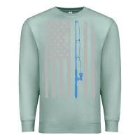Seafoam fishing american flag vintage fishing rod patriotic 4ht of july gift f Premium Sweatshirt - linhVisuals