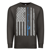 Smoke fishing american flag vintage fishing rod patriotic 4ht of july gift f Premium Sweatshirt - linhVisuals