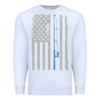 White fishing american flag vintage fishing rod patriotic 4ht of july gift f Premium Sweatshirt - linhVisuals