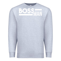 Heather Grey boss man Premium Sweatshirt - linhVisuals
