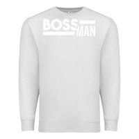 Oatmeal Heather boss man Premium Sweatshirt - linhVisuals
