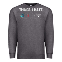 Charcoal Heather funny things i hate low battery and wifi connection Premium Sweatshirt - linhVisuals