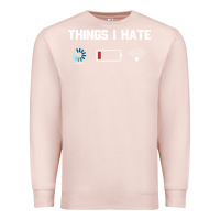 Pale Pink funny things i hate low battery and wifi connection Premium Sweatshirt - linhVisuals