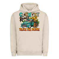 Pigment French Oak country roads take me home vintage truck Urban Hoodie - Jasminsmagicworld