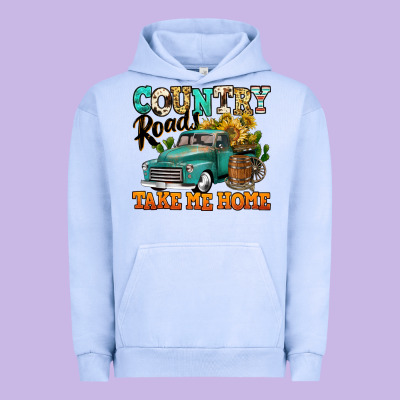Country Roads Take Me Home Vintage Truck Urban Hoodie Designed By Jasminsmagicworld