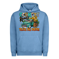 Pigment Pebble Blue country roads take me home vintage truck Urban Hoodie - Jasminsmagicworld