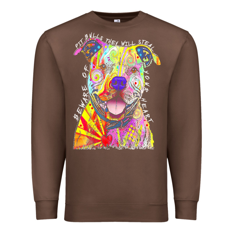 Pitbull T  Shirt Beware Of Pitbulls They Will Steal Your Heart T  Shir Premium Sweatshirt by linhVisuals | Teevron