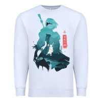 White Nier Automata Premium Sweatshirt - linhVisuals